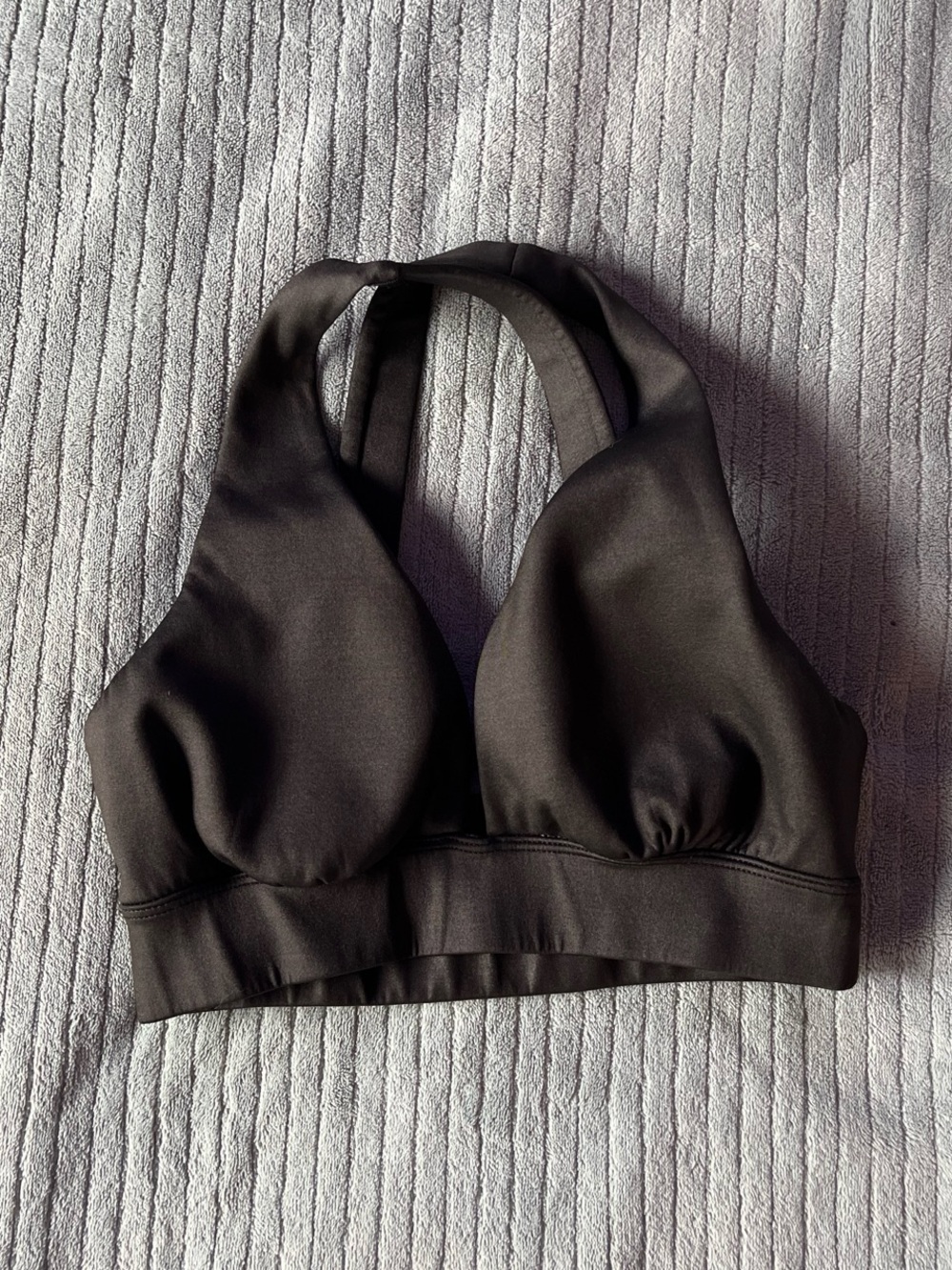 Black Halter Luxury Strappy Sports Bra